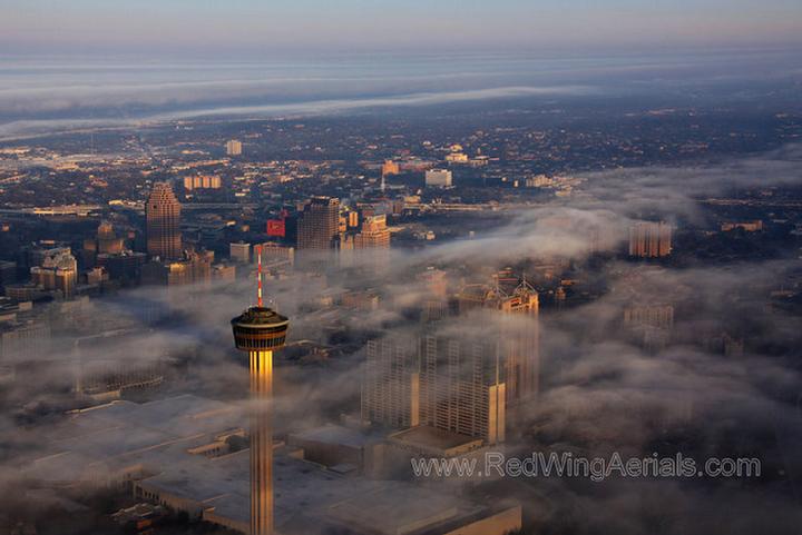 Aerial Image of Downtown San Antonio, Texas, winner of "Master Print" award of Professional Aerial Photographers Association 2011 Print Competition held in Las Vegas, Nevada - San Antonio Aerial Photographer Image San Antonio TX