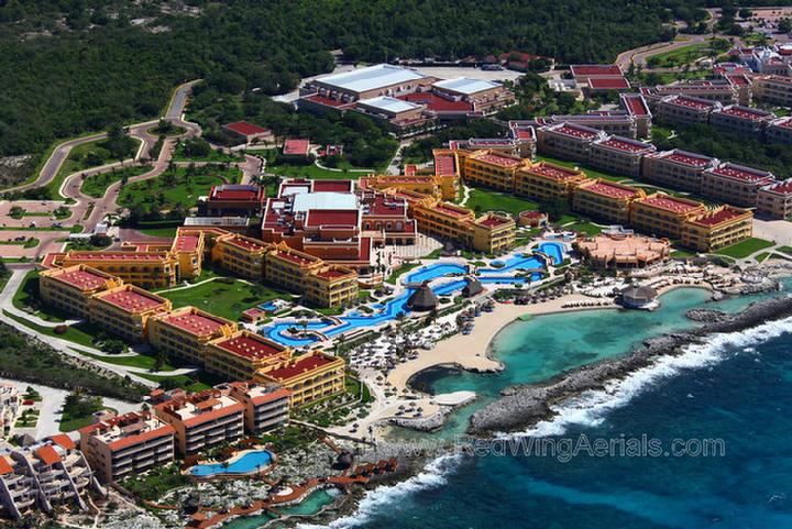 Aerial Image of Aventura Spa Palace, winner of commercial category of Professional Aerial Photographers Association 2011 Print Competition held in Las Vegas, Nevada - Mexico Aerial Photographer Image - Playa Del Carmen, Quintana Roo, Mexico