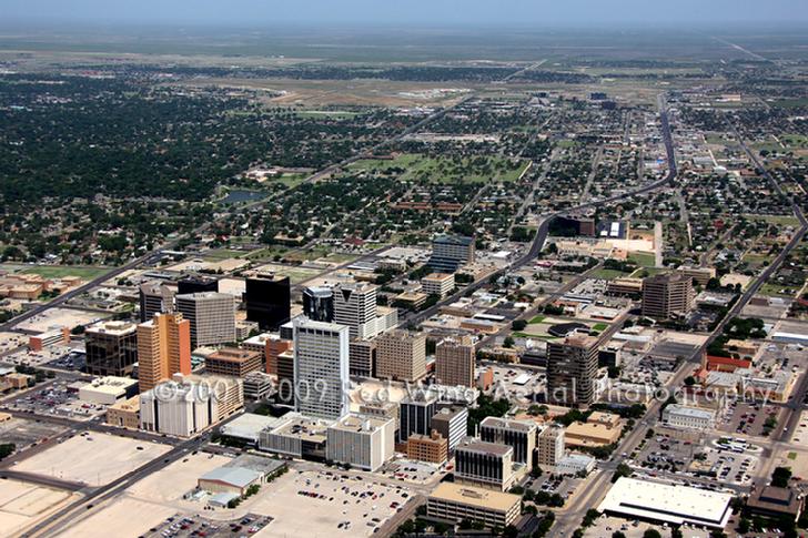Aerial Image of Downtown CBD Skyline, Midland, Texas - Midland Aerial Photographer Image Midland Odessa TX