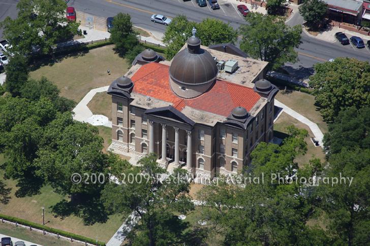 Aerial Image of Hays County Courthouse, San Marcos, Texas - San Marcos Aerial Photographer Image San Marcos TX