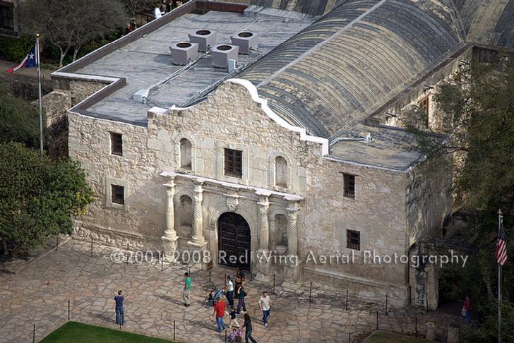 Aerial Image of The Alamo, San Antonio, Texas - San Antonio Aerial Photographer Image San Antonio TX