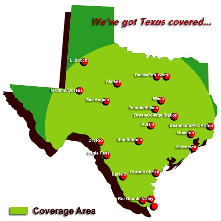 Texas Aerial Photography Coverage Map